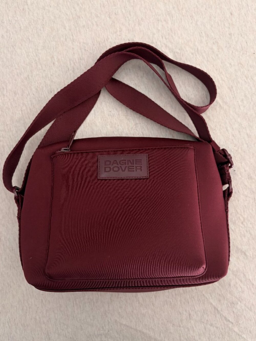Dagne Dover Micah Crossbody Siren Burgundy Red Neoprene Bag